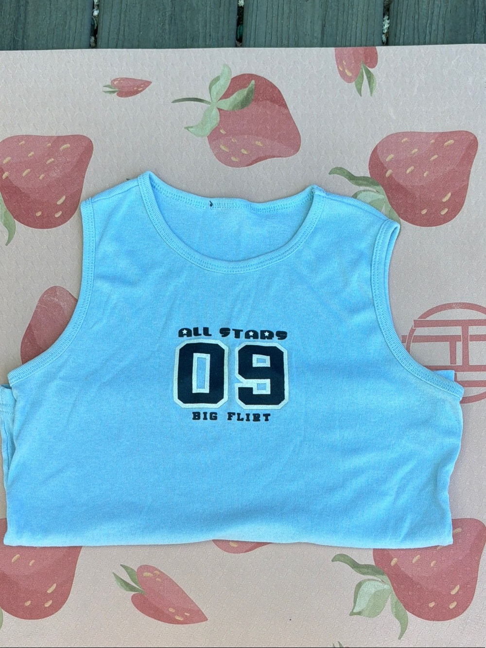 Womanβs All Stars '09 Light Blue Tank Top - Big Flirt Graphic